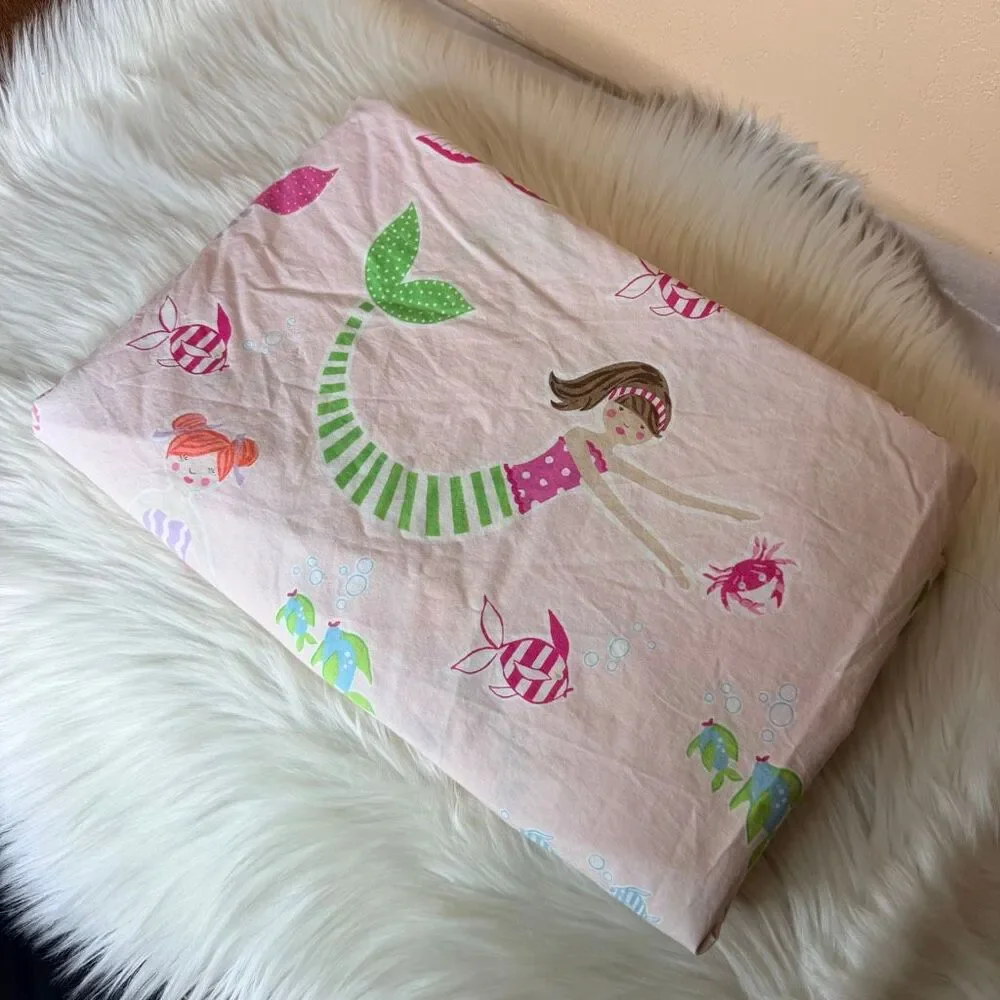 Pottery Barn Kids Organic Mermaid Duvet Cover Twin Size